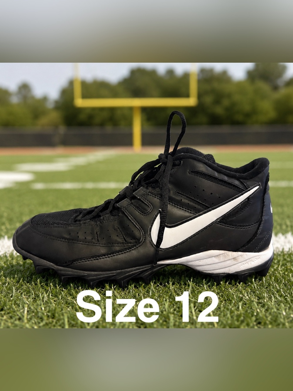 🏈 Nike Land Shark Football Cleats Men’s Size 12 Black White RARE Vintage Cleats